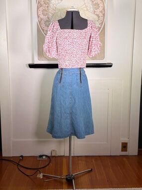 NWOT Women’s Pink Floral Print Smocked Square Neck Puffed Short Sleeve Top